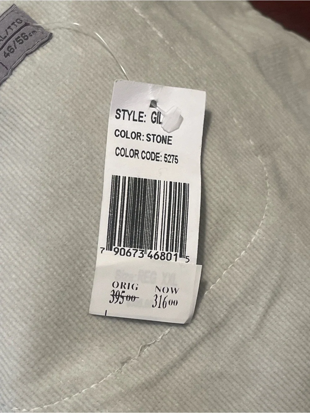 Scott James Men's Corduroy Blazer Stone Size XXL Classic Modern Layering Piece
